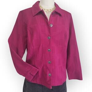 Christopher & Banks Jacket Womens Petite L Pink Button up Casual Spring Fall